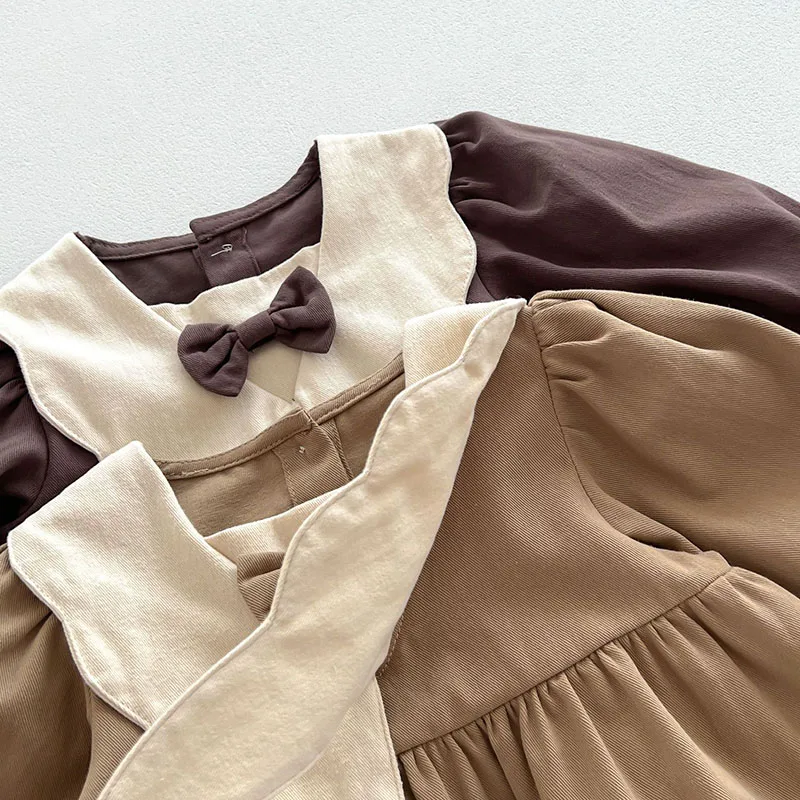 Milangel Vestido escolar retro de algodón para niña - imagen 4