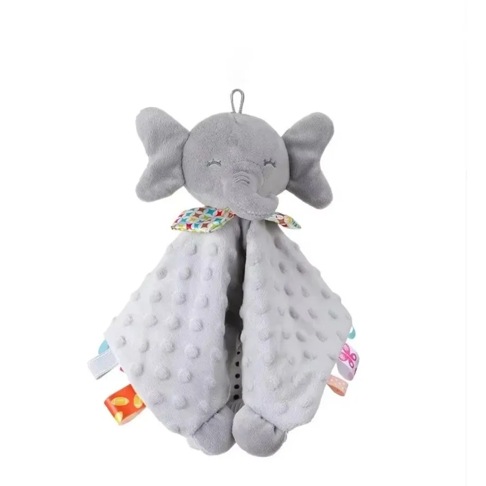 Manta bebé suave con sonajero de elefante y conejo - imagen 2