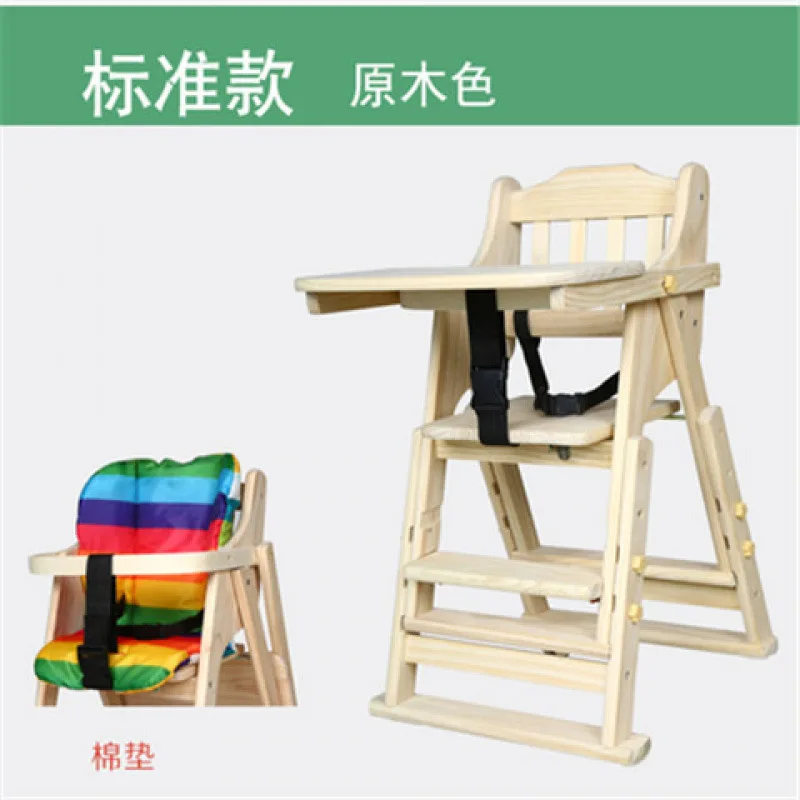 Silla de comedor infantil plegable en madera maciza para casa - imagen 3