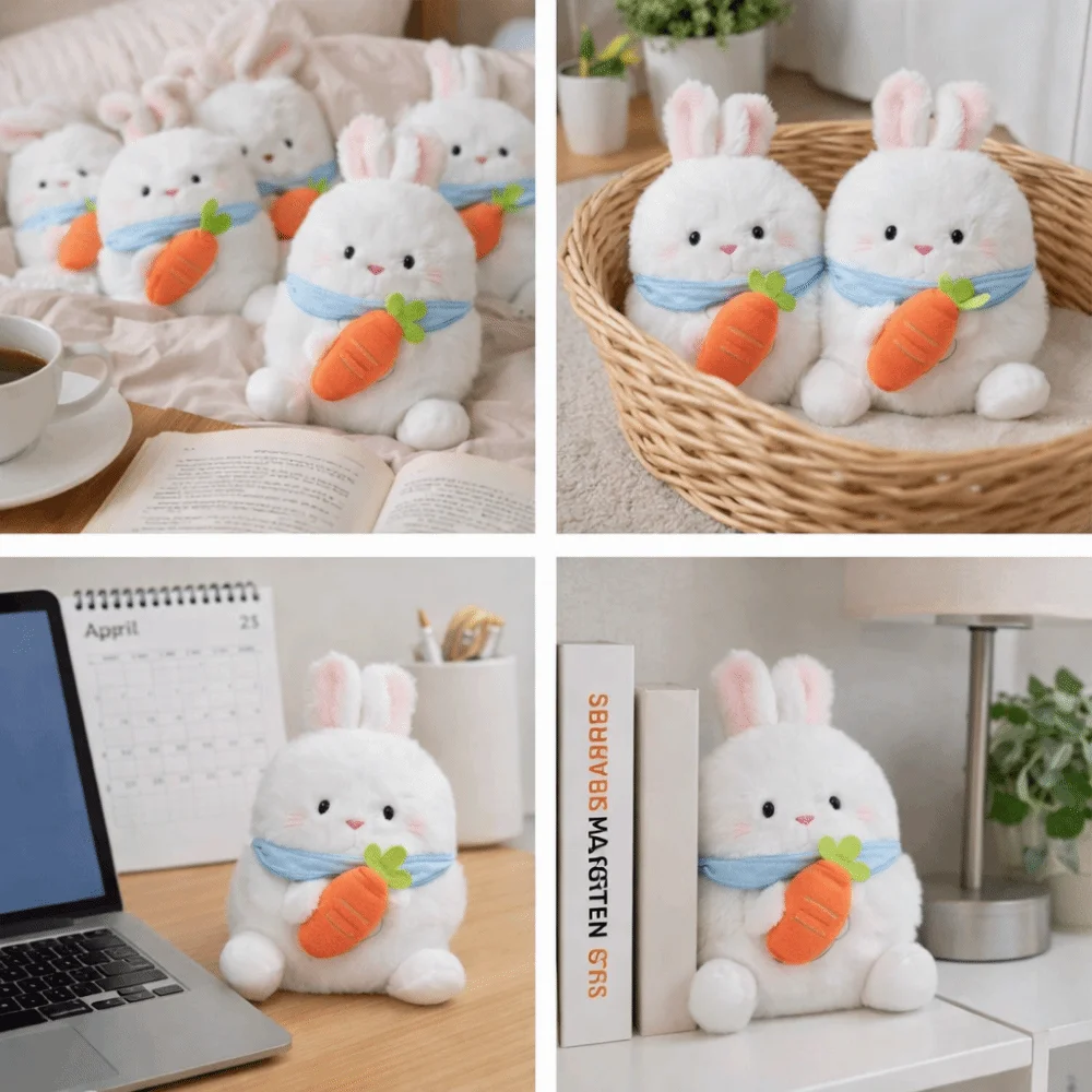 Peluche redondeado tipo Q, textura agradable