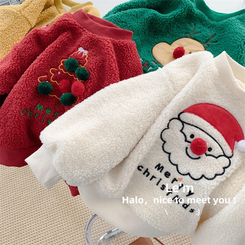 Sudadera gruesa acolchada de invierno para niños con diseño navideño - imagen 5
