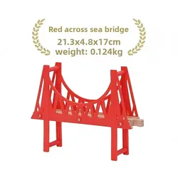 Accesorios de pistas de tren con puente de madera