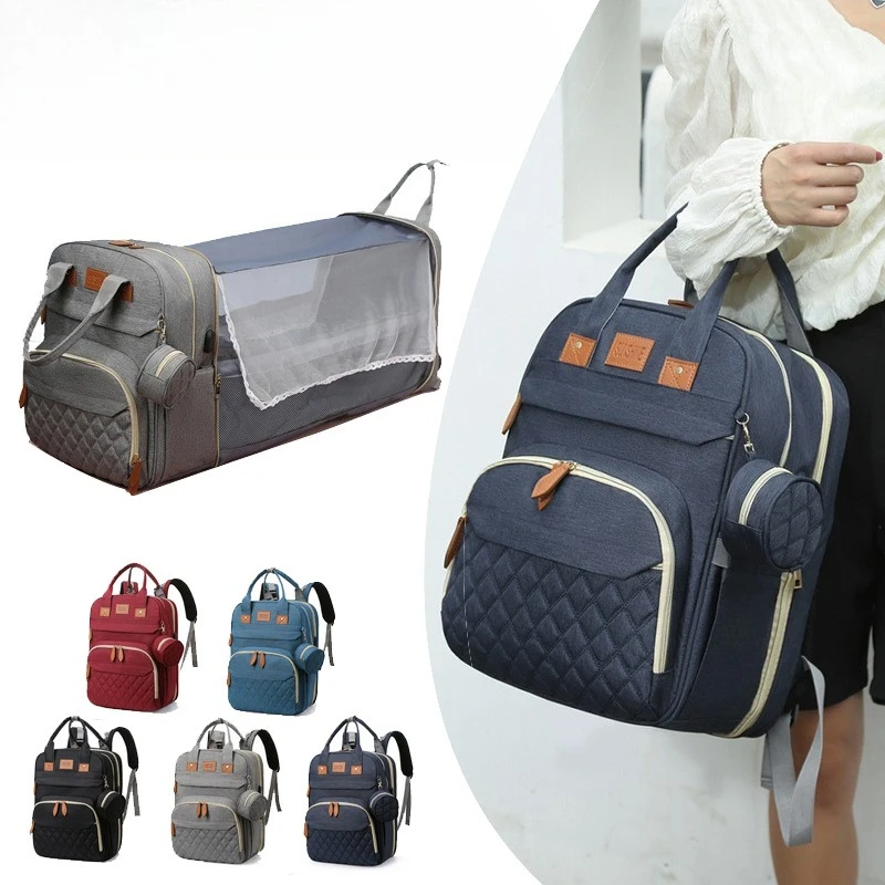 Bolsa de pañales gran capacidad impermeable para bebé y mamá - imagen 3