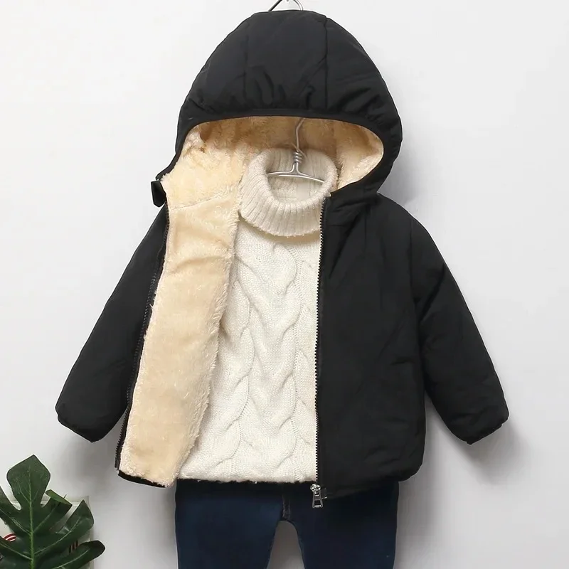 Chaqueta en lana de cordero con terciopelo para niña, invierno - imagen 3