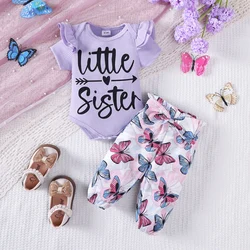 Conjunto de verano para niña recién nacida: mono y pantalón