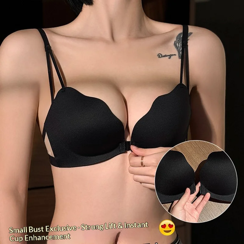 Sujetador de espalda descubierta con cierre frontal, efecto push-up - imagen 4