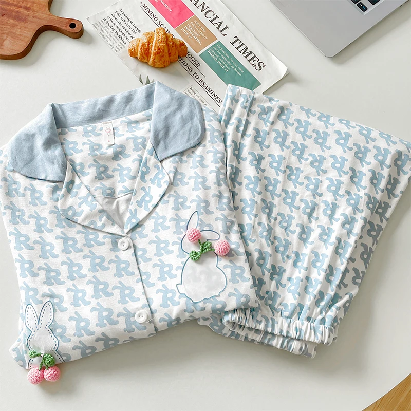 Pijama de lactancia de modal estampado para embarazadas - imagen 5