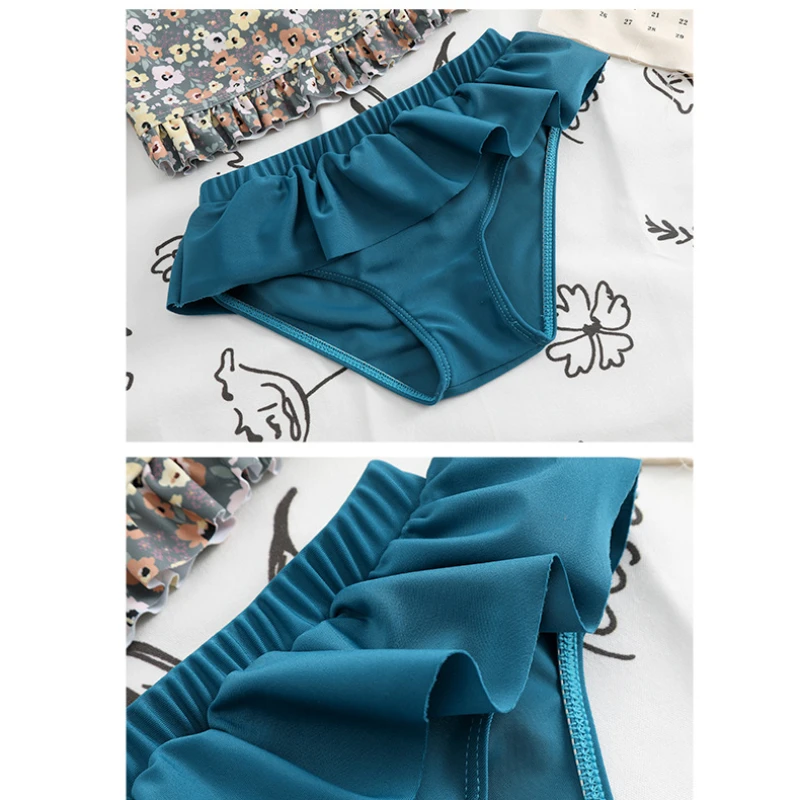 Bañador niña de manga larga estampado floral con volantes, bikini - imagen 5