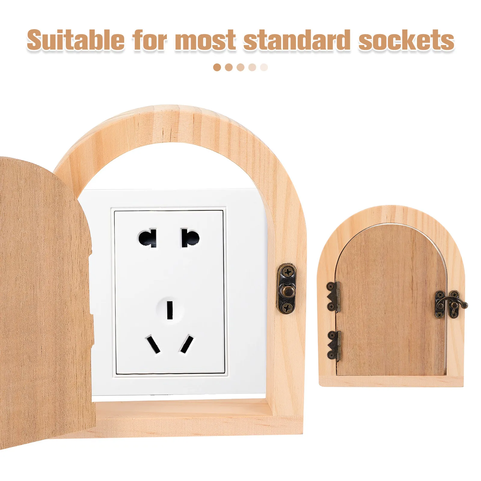 Protector de enchufes madera con cubierta infantil segura - imagen 4