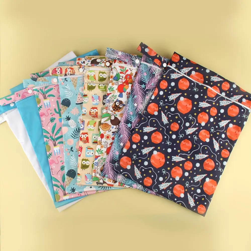 Bolsa húmeda reutilizable para pañales de tela impermeable viajes - imagen 5
