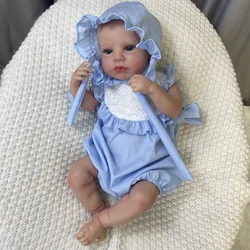 Muñeca reborn LouLou de 3D con ojos azules, princesa coleccionable
