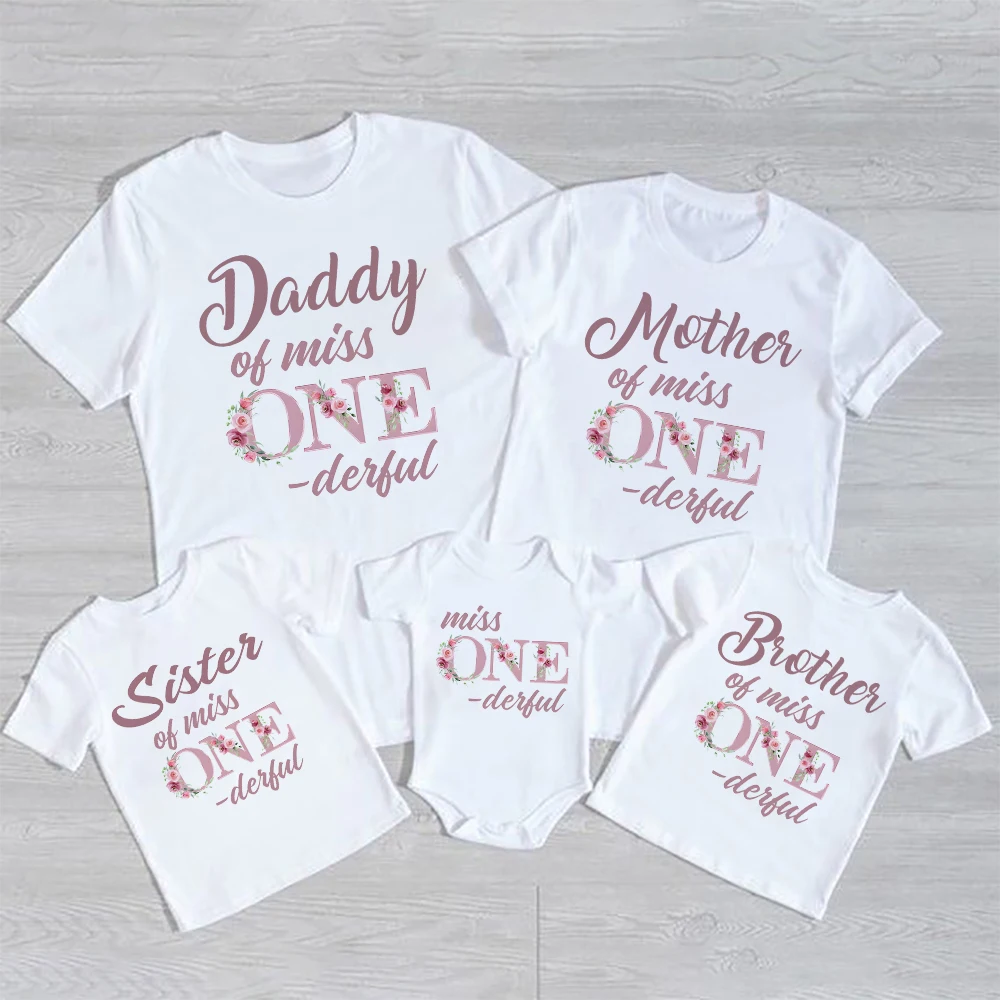 Camiseta bebé Miss on-derful Birthday para primer cumpleaños