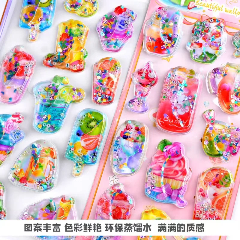 Pegatinas 3D kawaii con purpurina de comida para decorar - imagen 3