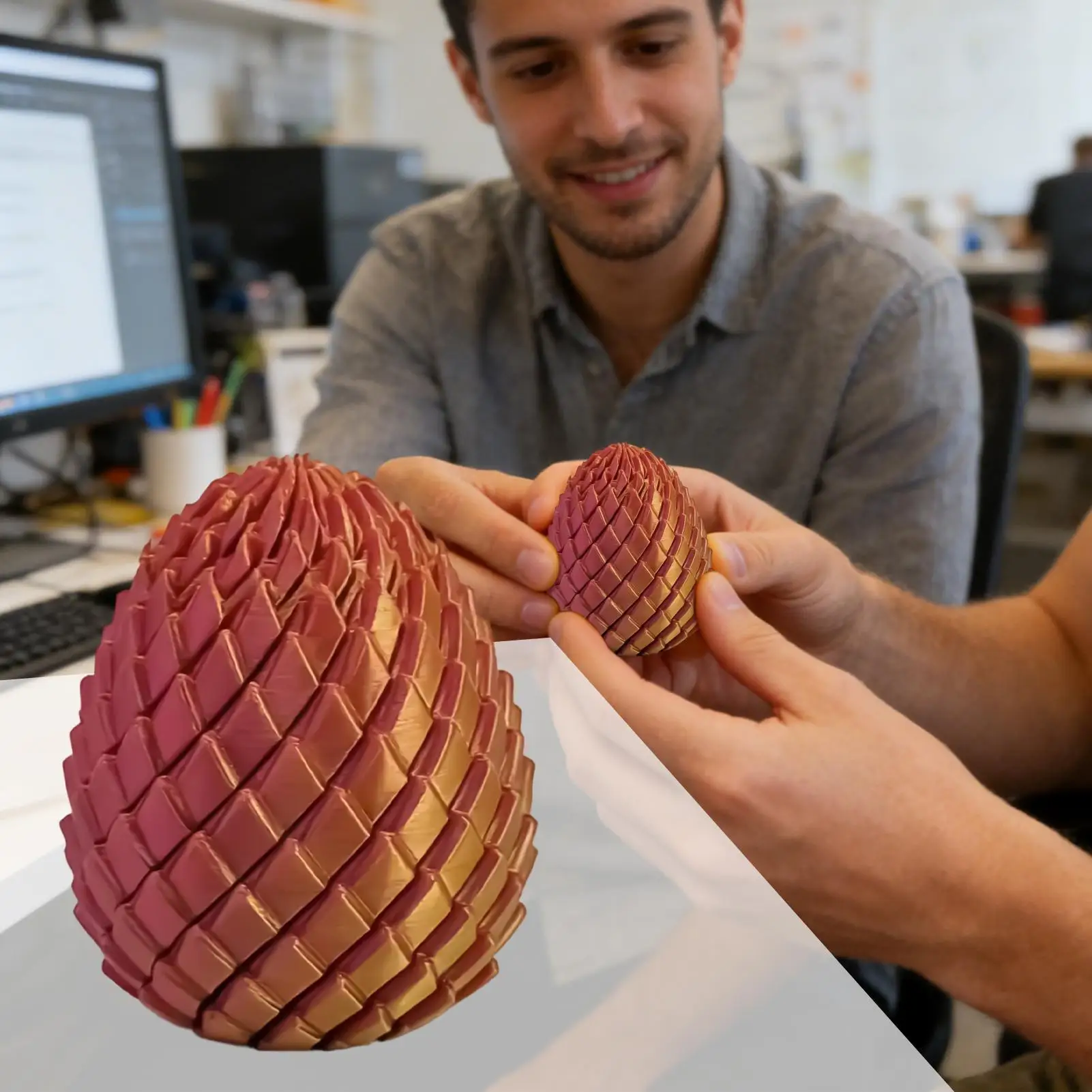 Juguete antiestrés sensorial con forma de huevo dragón
