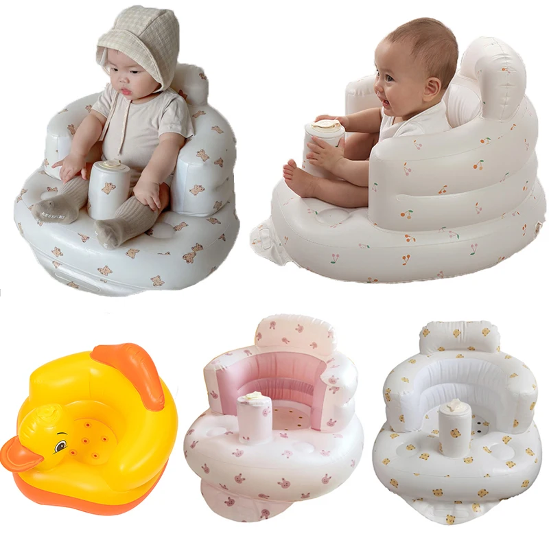 Asiento de bebé inflable multifunción para baño y alimentación - imagen 4