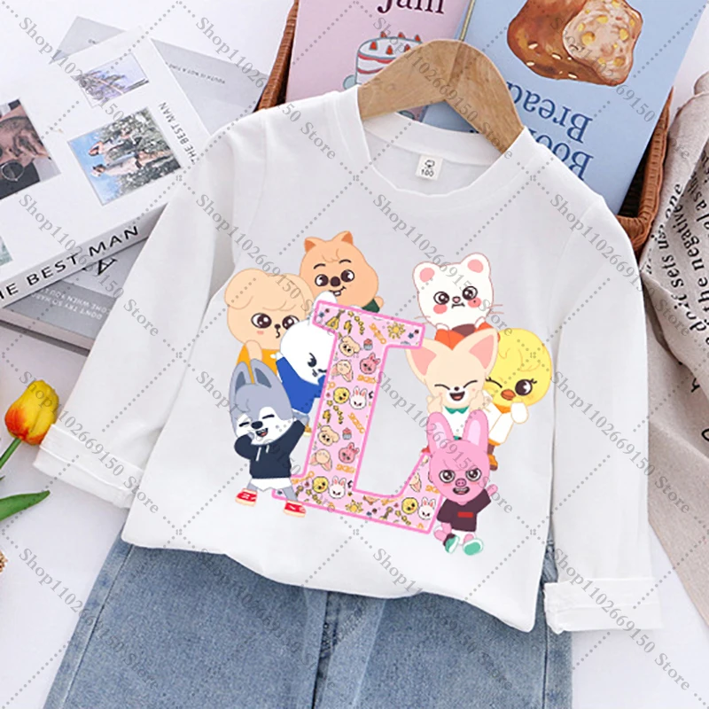 SKZ ooed camiseta manga larga para niños con estampado anime - imagen 4