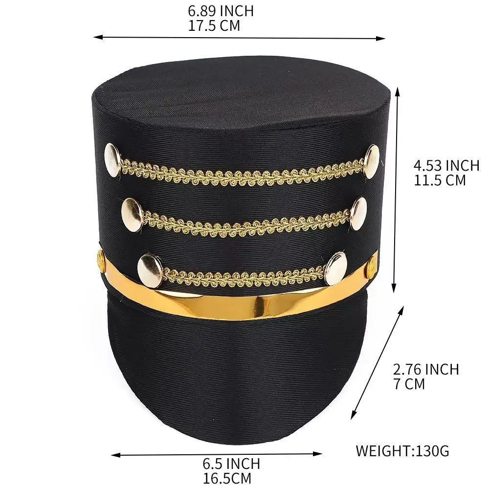 Sombrero Nutcracker tipo soldado con adornos dorados para fiesta - imagen 2