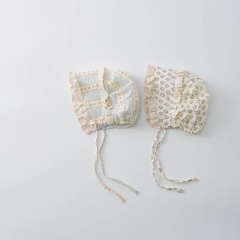 Gorro de niña princesa floral con encaje fino transpirable estival - imagen 2