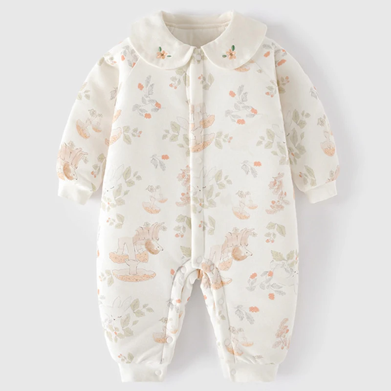 Pelele de algodón cálido para recién nacidas - Ropa de invierno - imagen 4