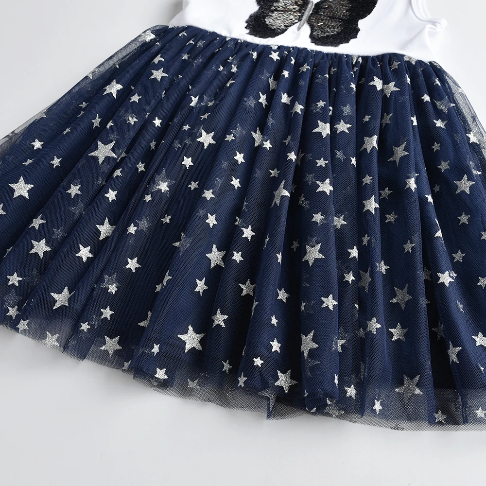 DXTON vestido de princesa sin mangas con tul y lentejuelas mariposa - imagen 4