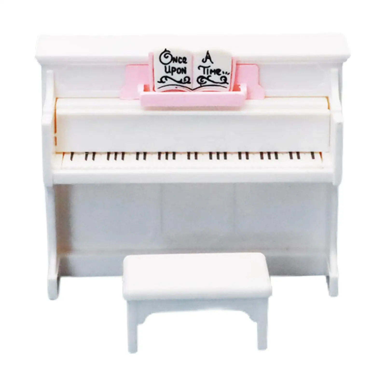 Taburete de piano en miniatura blanco para juego de imitación - imagen 5