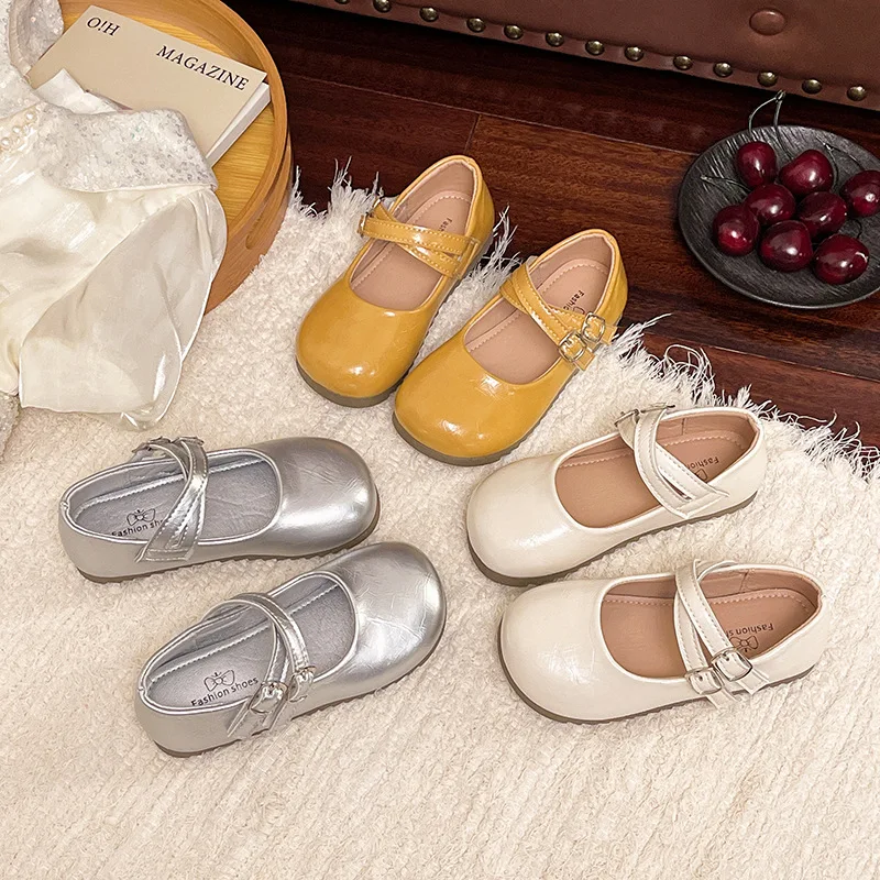 Zapatos de piel Mary Jane para niñas estilo princesa retro - imagen 3