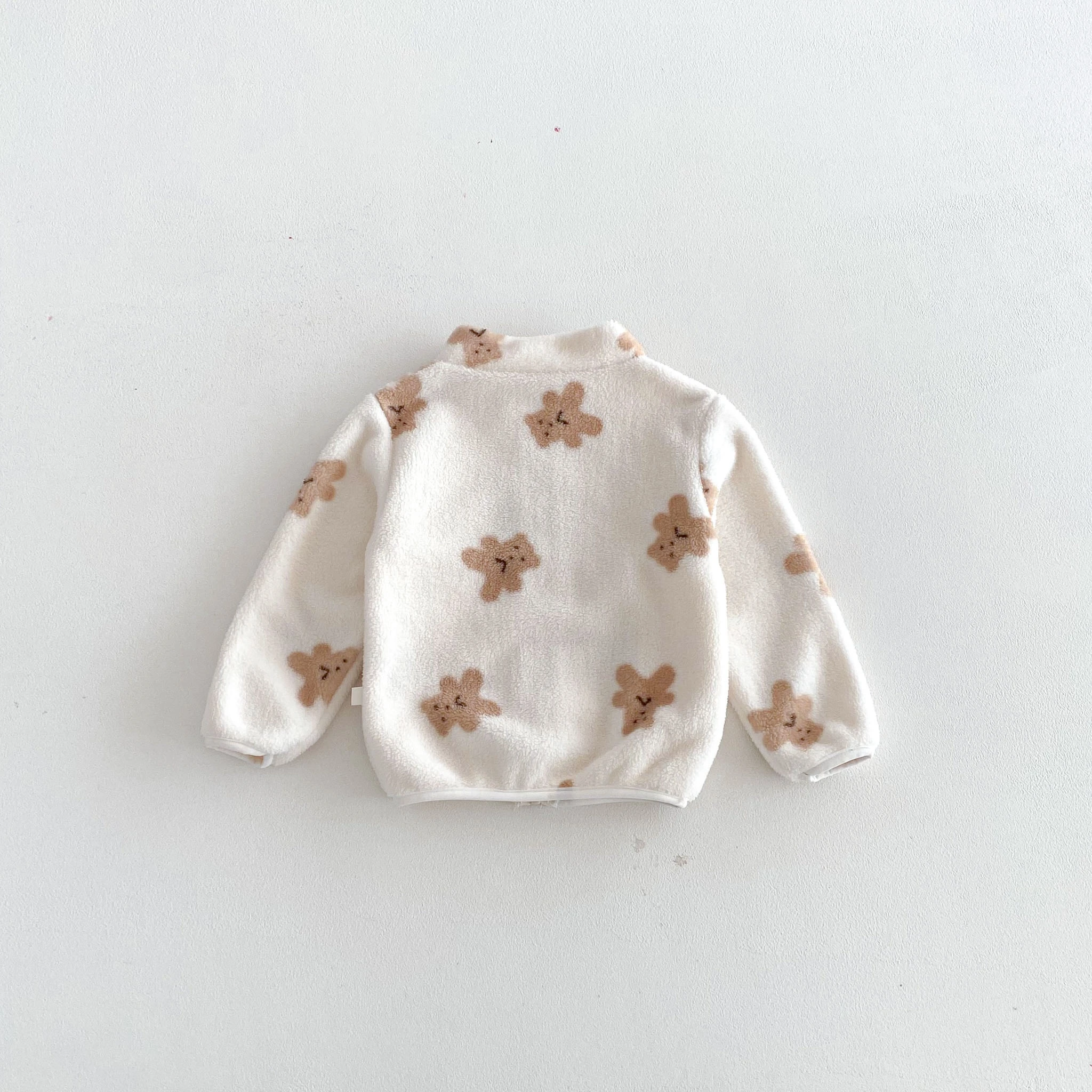 Abrigo de felpa con estampado de oso para bebé niña de invierno - imagen 5