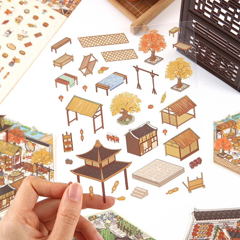 Pegatinas 3D kawaii de paisajes para manualidades, regalo creativo - imagen 2