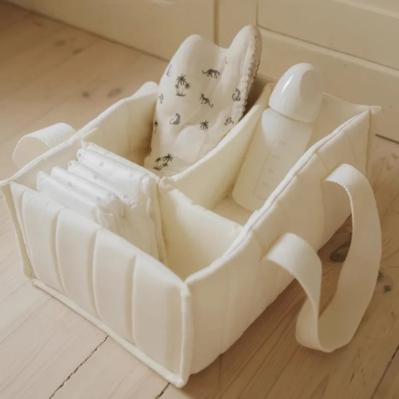 Bolsa de pañales blanca de gran capacidad, organizador portátil - imagen 4