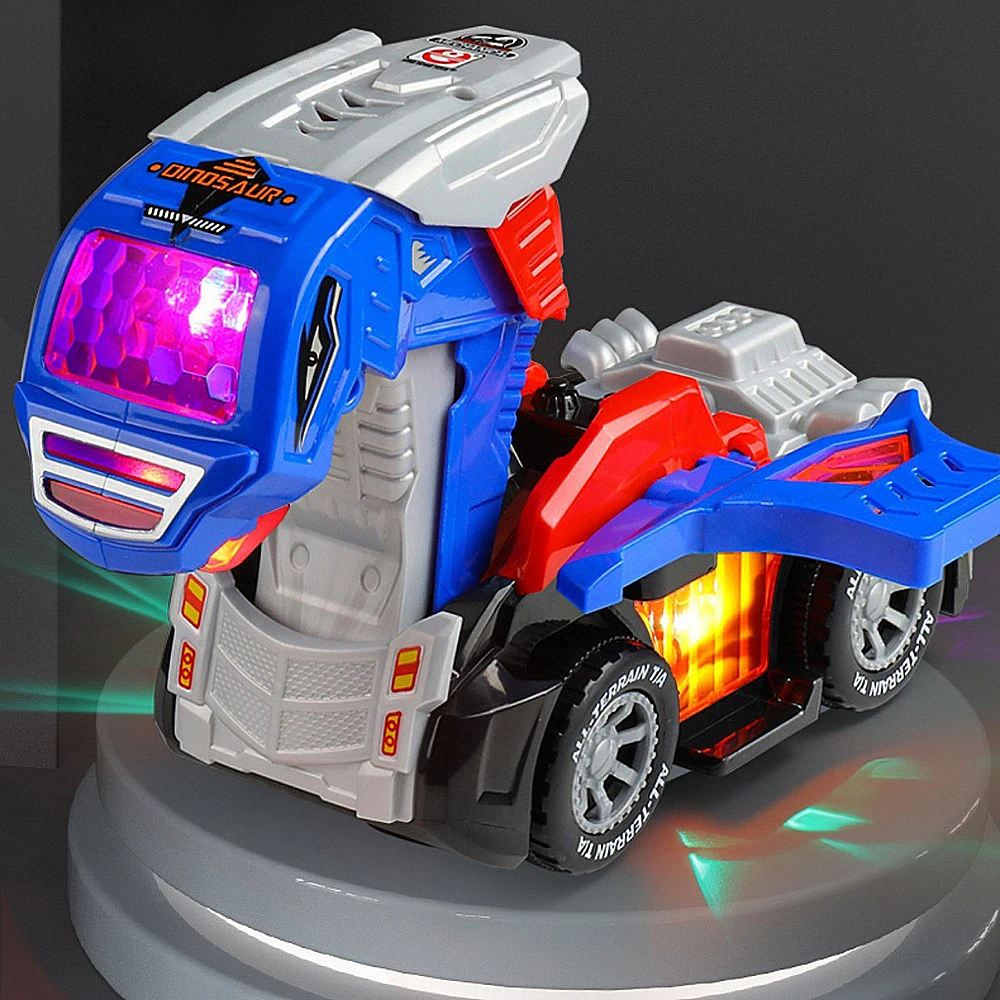 Robot transformado en dinosaurio con luz