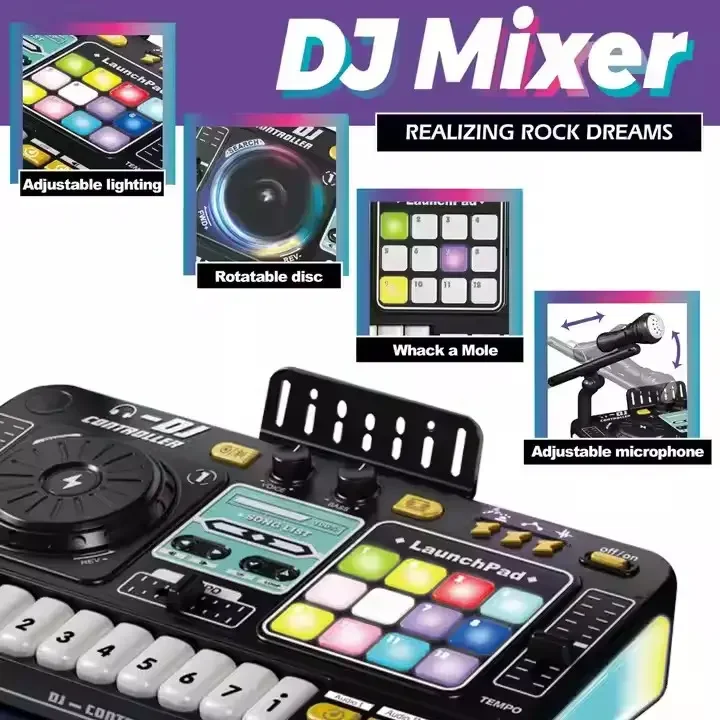 Consola DJ infantil con micrófono y luces, control por app - imagen 4