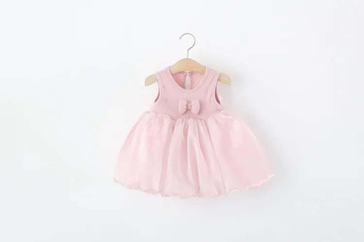 Vestido de verano para niñas con estilo de hada y lazo grande