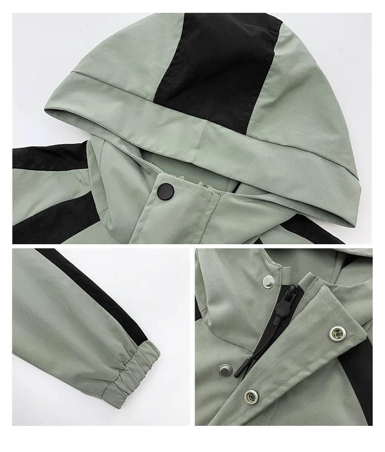 Chaqueta verde para niño, vista lateral