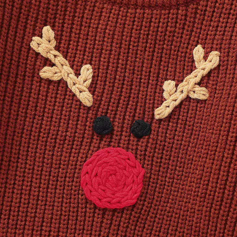 Jersey navideño con estampado de renos para bebé y niño en algodón - imagen 4