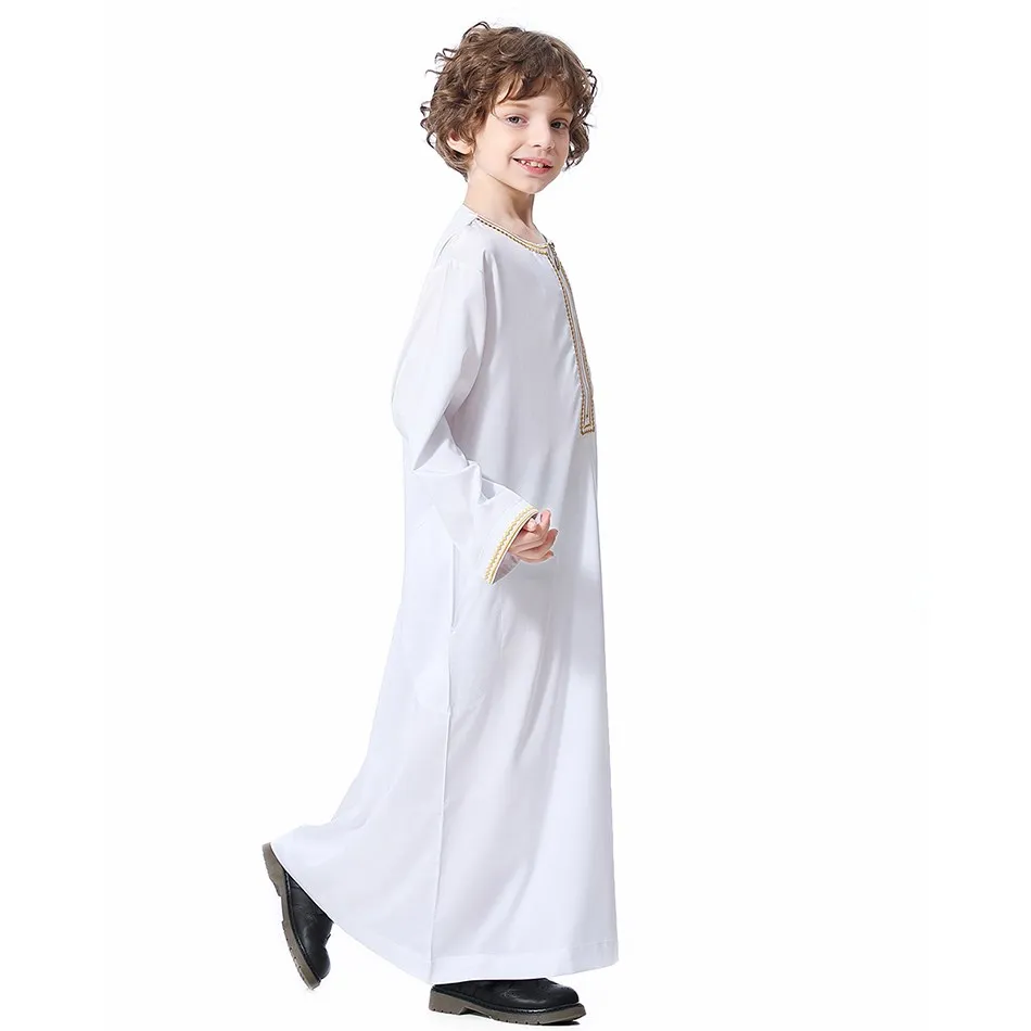 Thobe árabe tradicional para niño – Algodón ligero de verano - imagen 4