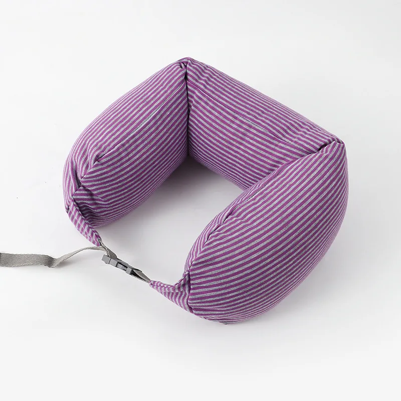 Almohada de viaje cuello en U, relleno partículas para avión y coche - imagen 4