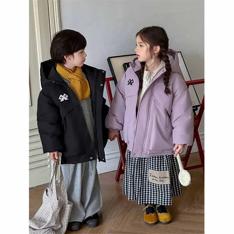 Abrigo infantil con capucha de invierno – Parka cálida acolchada - imagen 2