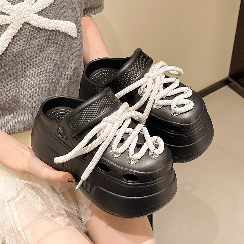 Zapatillas de plataforma con cordones y suela gruesa - imagen 4