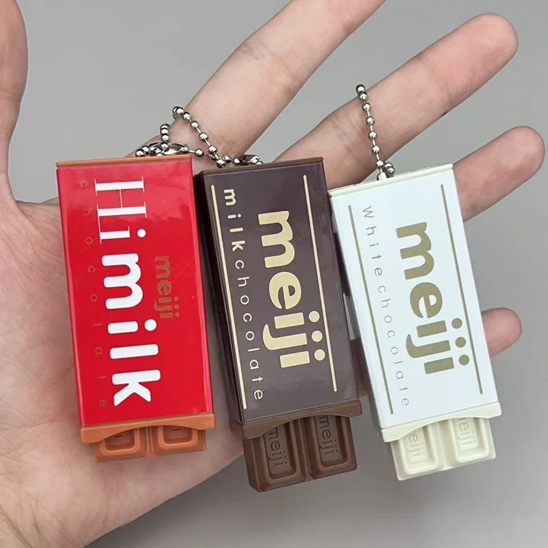 Juguete antiestrés chocolate Meiji flexible con sonido al estirar