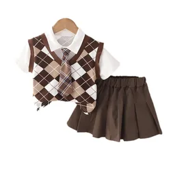 Conjunto de verano de algodón para niña – Camiseta y shorts