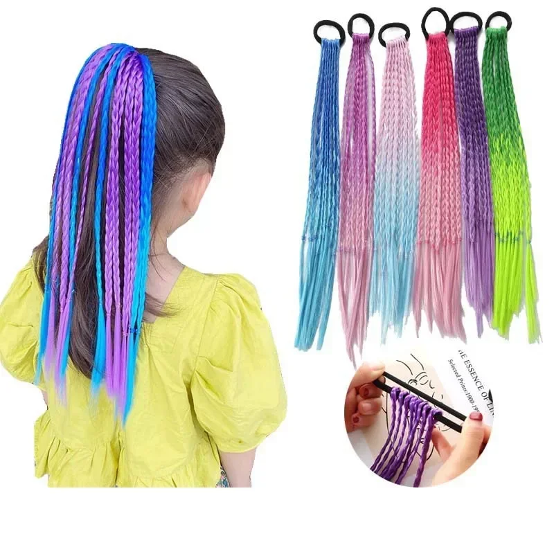 Peluca degradado trenzas accesorios cabello bebé