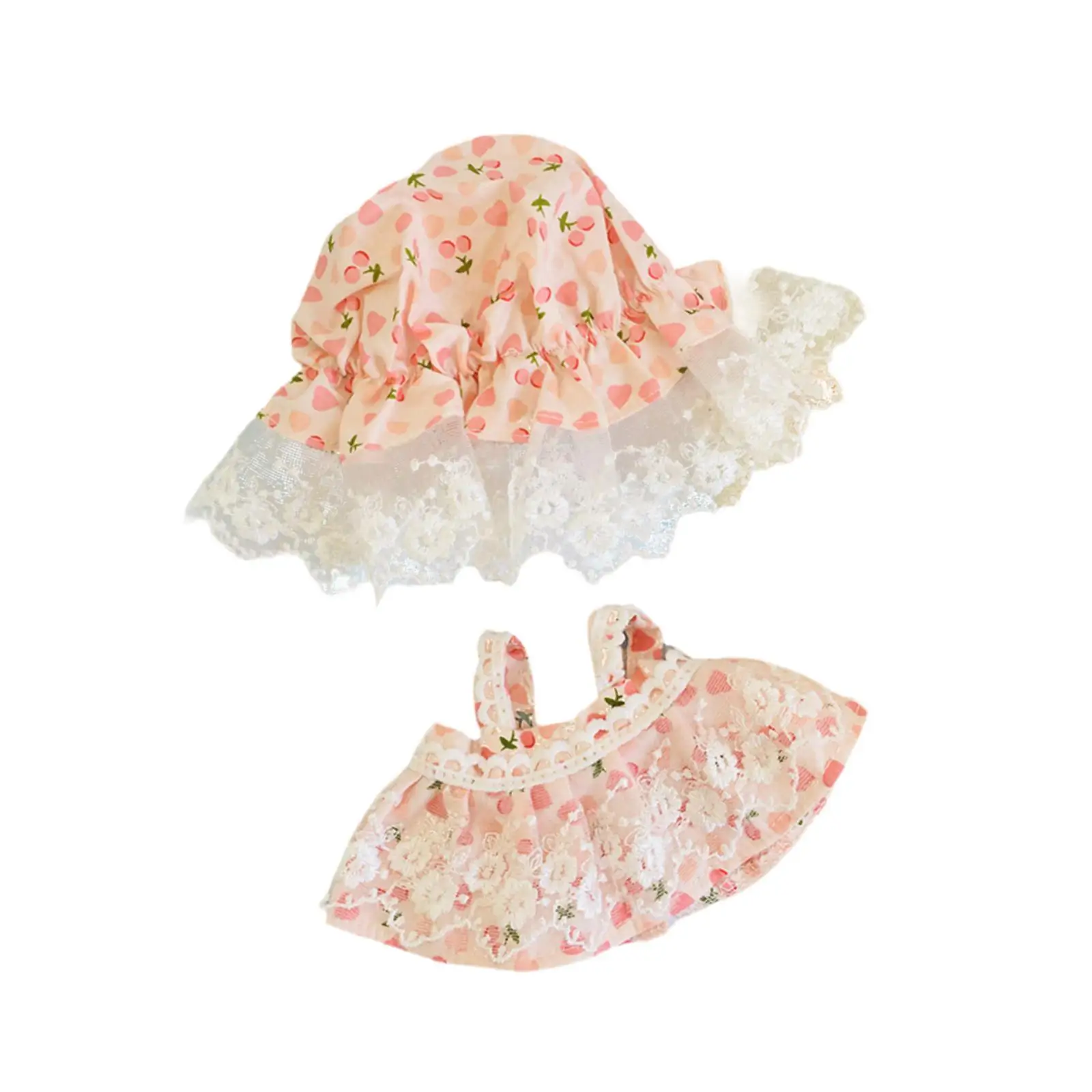 Ropa para muñecas de peluche con tirantes y sombrero - imagen 4