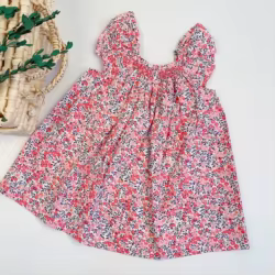 Vestido floral de algodón suave para niña de verano
