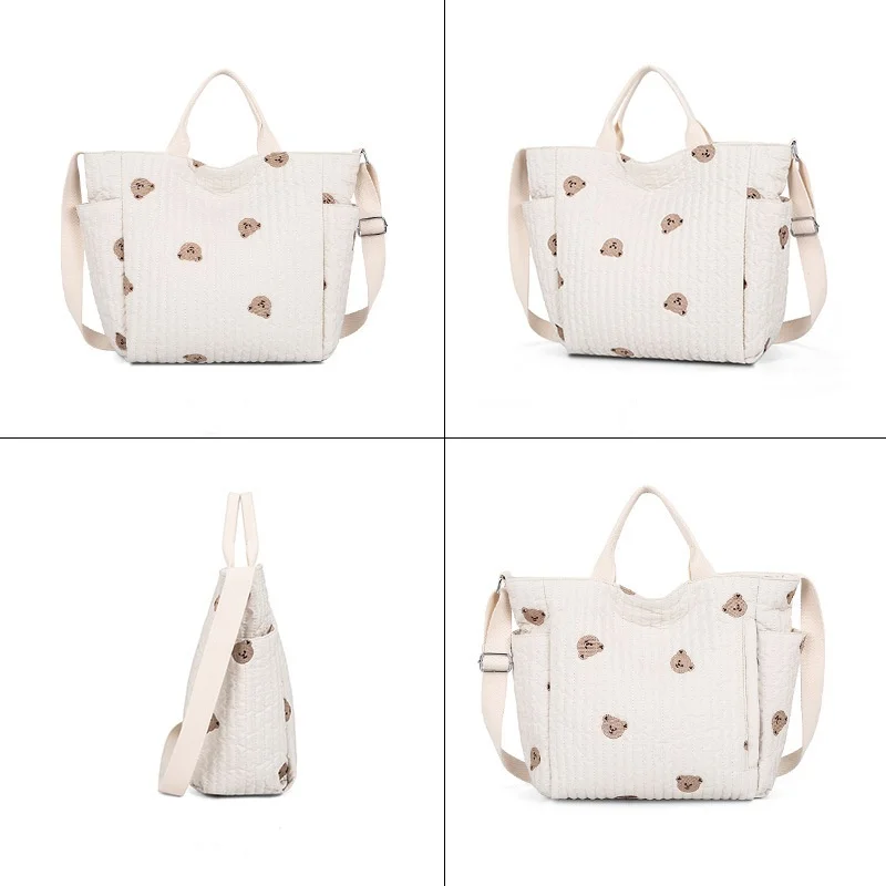 Bolso de pañales bandolera bordado grande para mamá y bebé viaje - imagen 4
