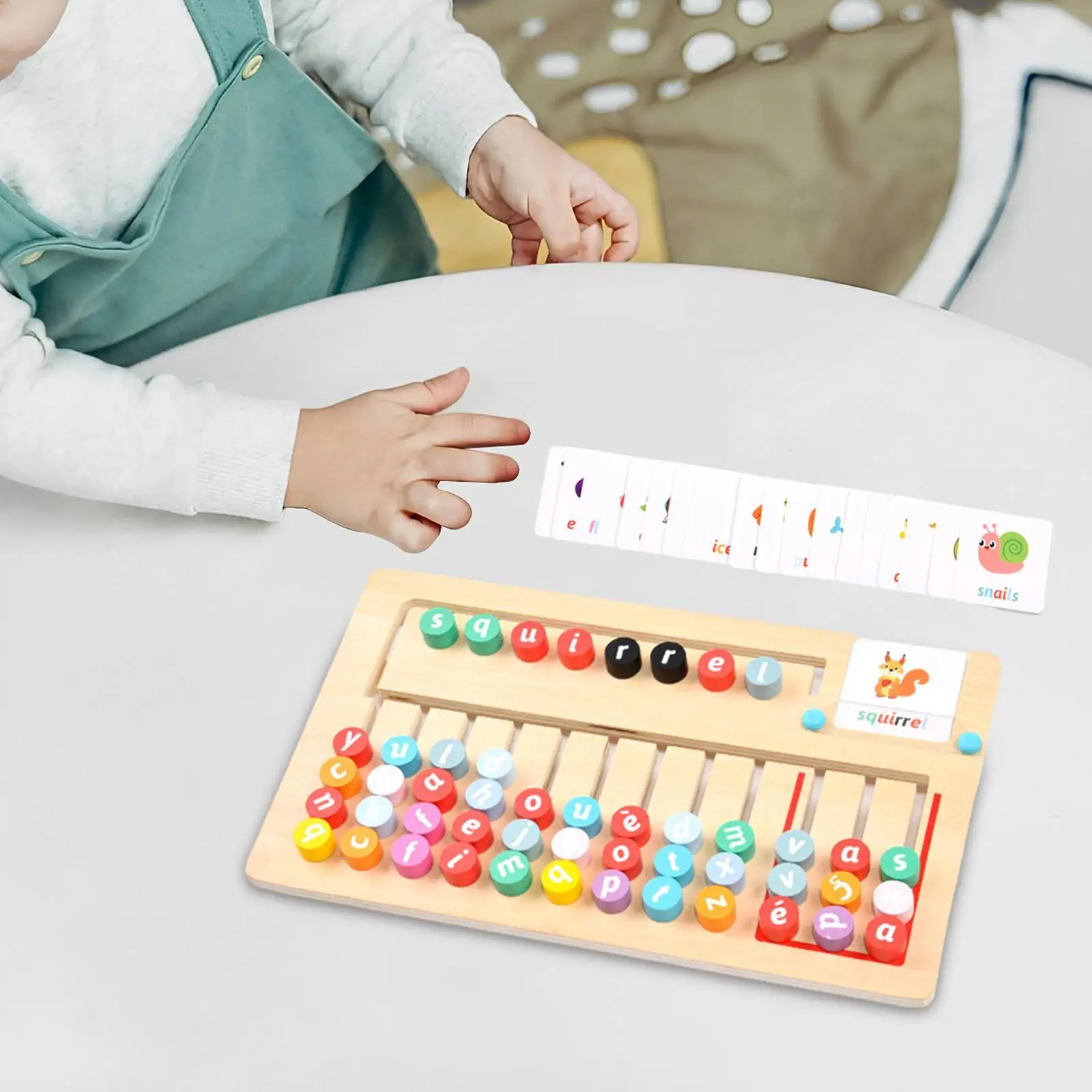 Juego de letras Montessori de madera para niños en guardería - imagen 2