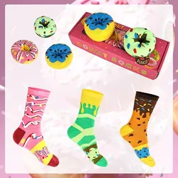 Calcetines divertidos de donuts y macarons para chicas con regalo