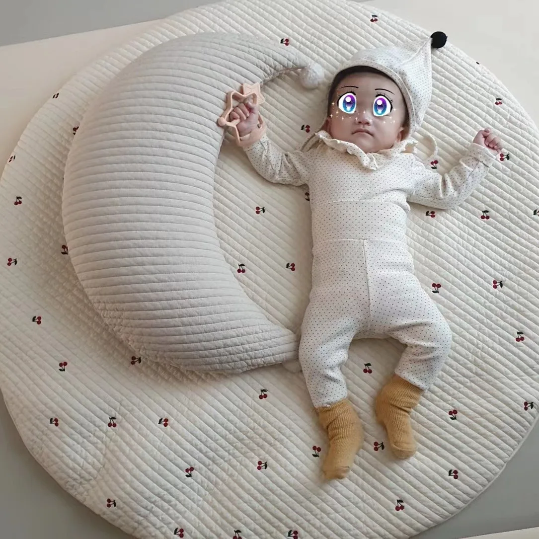 Almohada de lactancia luna para recién nacido de algodón puro - imagen 4