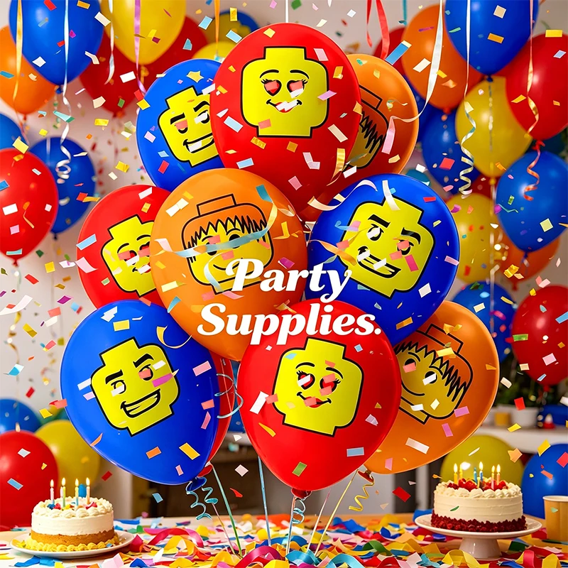 Globos de látex para cumpleaños infantiles – Bloques de color