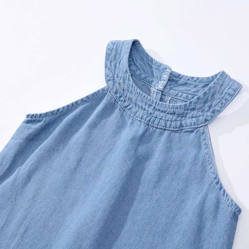 Vestido vaquero sin mangas para bebés – estilo coreano boutique - imagen 5