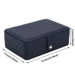 Joyero organizador portátil de cuero PU para pendientes y collares